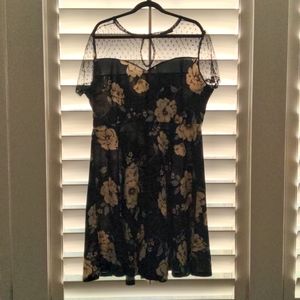 Black floral swing dress 2XL, XXL